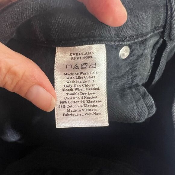 Everlane Black Jeans Raw Hem Sz 31 R - Picture 9 of 9